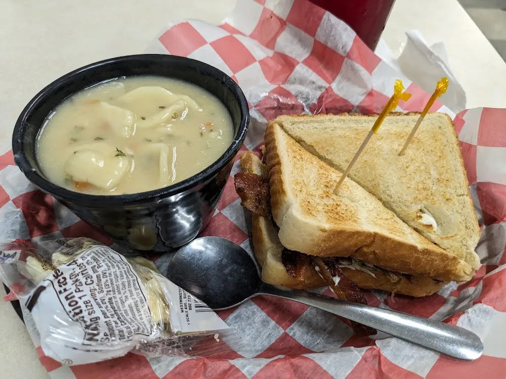 Chicken Noodle Soup and a blt
