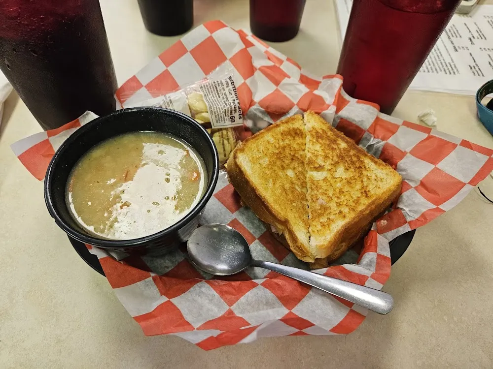Grilled Ham and Cheese & Chicken and Rice Soup