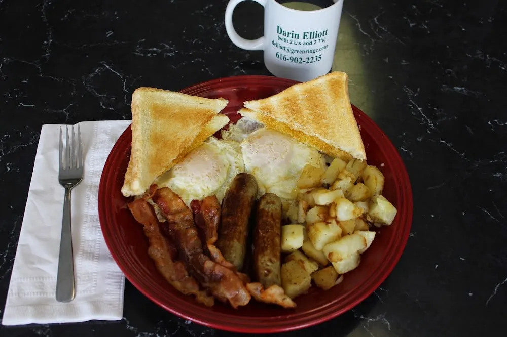 With Home Fries Bacon & Links & Toast